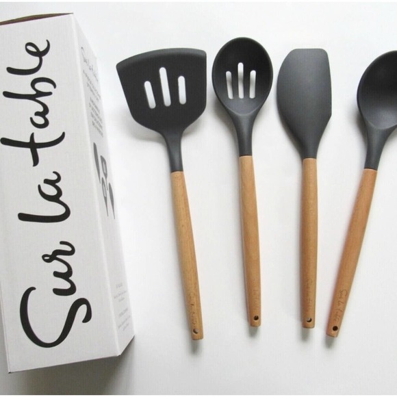 Sur La Table Kitchen Nib Sur La Table 4 Piece Dark Gray Silicone